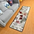 thumbnail image 5 of Kitchen Rugs and Mats Non-Skid Washable Runner Rugs Vintage Red Flowers and Leaves Long 72x24 inch for Floor Cushioned Hallway Entryway Indoor 2x6, 5 of 7