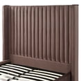 thumbnail image 6 of Jeffrey Queen Size Velvet Upholstered Bed Frame in Dark Brown, 6 of 7