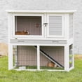 thumbnail image 2 of TRIXIE Single Rabbit Hutch with Run, 2-Story Ramp Flat-Hinged Roof for Rabbits or Guinea Pigs, Gray, 2 of 8