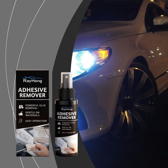 Adhesive Remover Spray 1.7Oz (50Ml) – Powerful Goo Gone & Sticker Remover for Car Paint, Glass, Plastic – Label Remover Kit with Scraper for Decals, Tape, Glue Residue