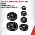 thumbnail image 2 of Lifeline Fitness 255 LB Olympic Weight Set - Rubber Coated Weight Plates for Olympic Barbells, 2 of 7