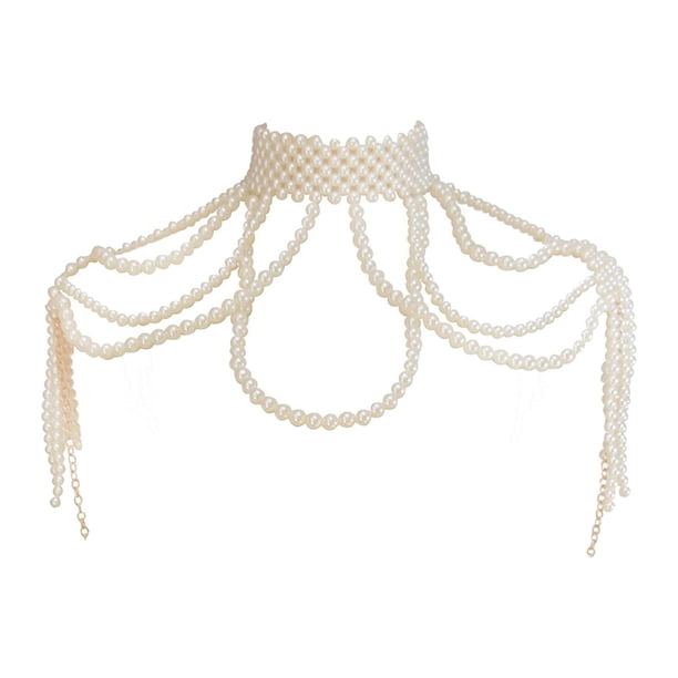Collar de hombro con cuentas Yuyangstore joyería para el cuerpo con colgante de cuentas