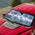 thumbnail image 3 of KUIFORTI Mandala Flower Car Window Shades Front Windshield Cover Keep Car Interior Cool,Universal Windshield Sun Shade for Trucks, Sedans, SUVs, Hatchback, 66.53" X 34.44", 3 of 6