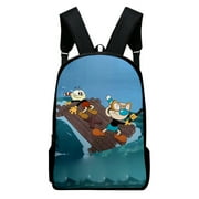 The Cuphead Show Merch Oxford Cloth Shoulder Backpack Multi Zipper Pack Casual Student School Bag