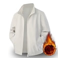 thumbnail image 2 of IWRICH Men's Bomber Lined Jacket Oversize Lightweight Casual Windbreaker Full Zip Coat with Pockets White XL, 2 of 4