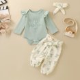 thumbnail image 2 of larppty Newborn Baby Girl Clothes Little Sister OutfitLong Sleeves Romper Pants Baby Clothes for Girls, 2 of 7