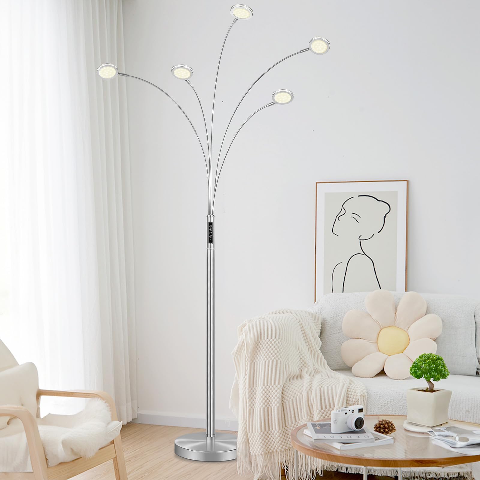 Nordic Hygge 2250LM Dimmable Floor Lamp with Timer Adjustable Colors Brightness and Remote