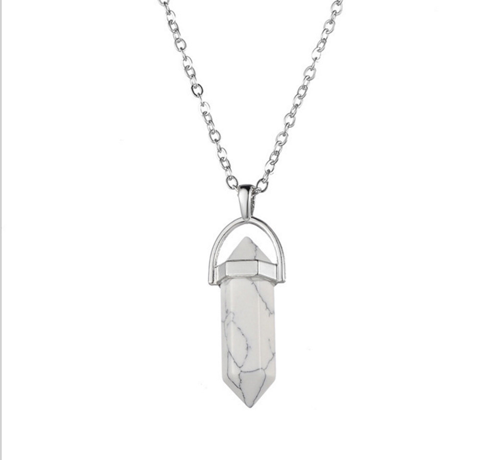 Qiaocaity Gift For Women Rose Quartz Necklace For Women Healing Crystal