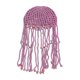 thumbnail image 4 of Sombrero De punto para Fiesta Yinane Crochet Beanie Cap Borla Decorativo Rosa, 4 of 7