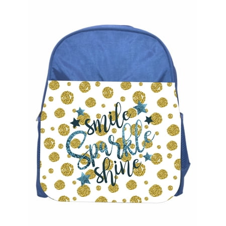 - Smile Sparkle Shine Girls Blue Preschool Toddler Childrens Backpack & Lunchbox