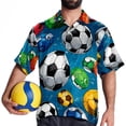 thumbnail image 4 of Football Men's Short Sleeve Poplin Button Down Shirts - Casual Printed Summer Beach Tops for Men, 4 of 6