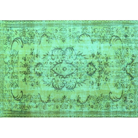 Ahgly Company Indoor Rectangle Persian Turquoise Blue Traditional Area Rugs, 4' x 6'
