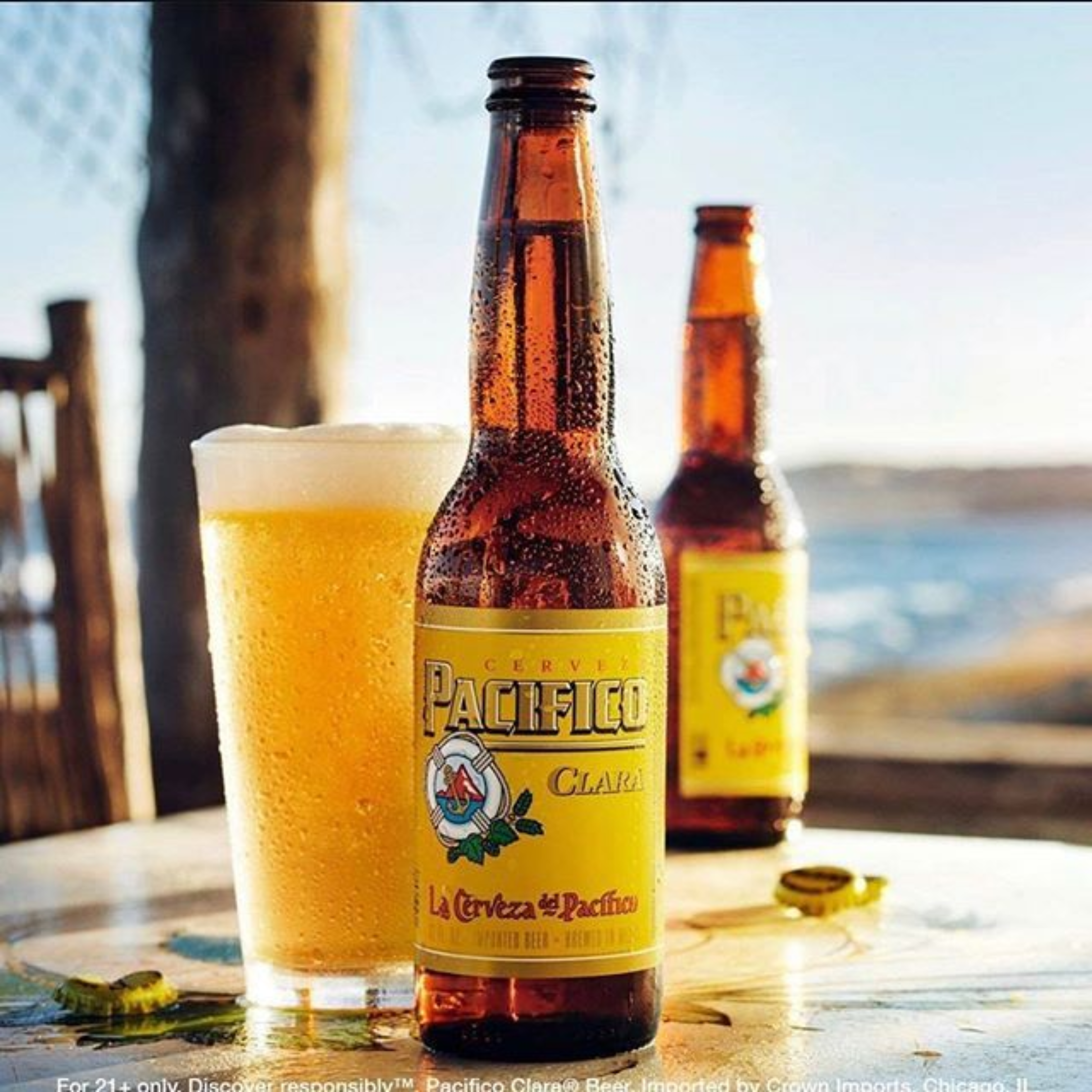 Pacifico Clara Lager Mexican Beer 12oz Glass Bottles  6 Pack 4.4% ABV