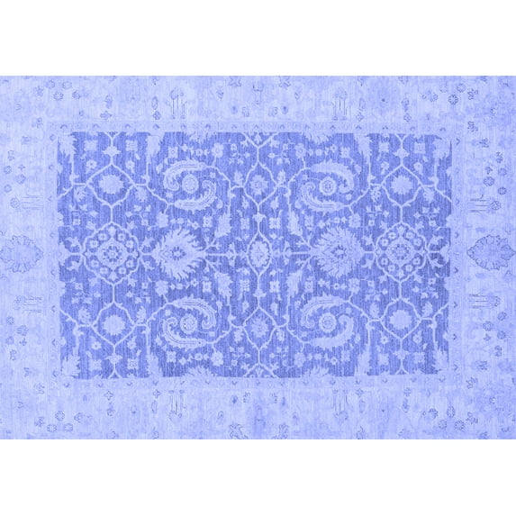 Ahgly Company Indoor Rectangle Oriental Blue Traditional Area Rugs, 8' x 10'
