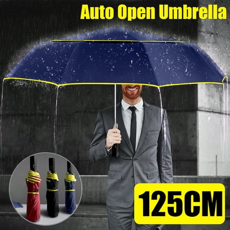 LDPT 49'' Large Men Women Umbrella Auto Open Folding Rain Anti-UV Windproof Family Oversized 2-3