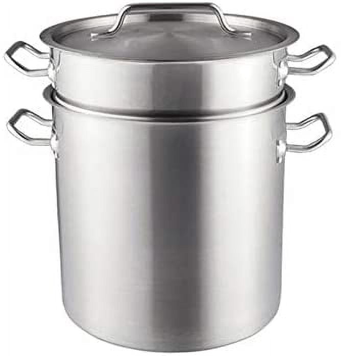 16 Qt. Stainless Steel Induction Ready Double Boiler with Lid Cover