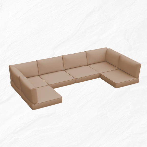 14-Piece Outdoor Patio Sofa Cushions Set, Water-Resistant Replacement Cushions for 6-Seat Sectional Furniture