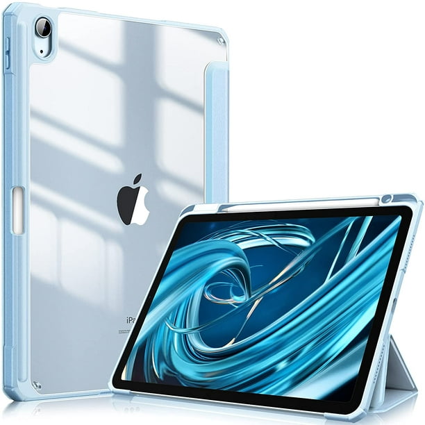 Antichoc Housse iPad 9 2021 - iPad 8 2020 - Étui pour tablette avec Support  à trois volets - Bleu