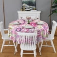 thumbnail image 2 of Pioneer Flower Floral Print Pattern Round Tablecloth 60"x60",Wrinkle Wipeable Table Cloth for Kitchen Dining Room Picnic Patio Party, 2 of 6