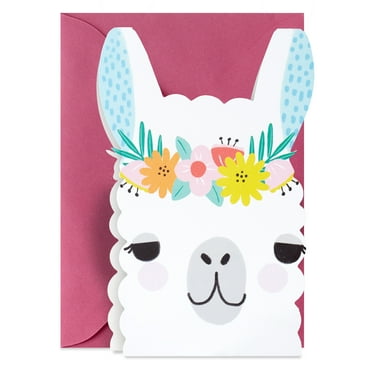 Hallmark Blank Note Cards, Die-Cut Llama, 15 Ct.