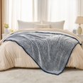 thumbnail image 2 of EMME Fuzzy Fleece Blanket Warm Large Queen Size Ultra Soft Sherpa Blanket Microfiber Cozy Blanket for Bed Couch Sofa Lightweight Reversible Thick Blanket (Navy, 90"x90"), 2 of 4