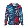 thumbnail image 1 of Disketp Red And Blue Leaves for Men's Sun Protection Hoodie Performance Long Sleeve Fishing Outdoor Lightweight-Small, 1 of 7