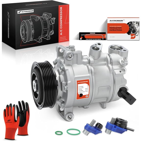 A-Premium A/C AC Compressor with Clutch Compatible with Audi A4 2017-2020, A6 2016-2018, Q7 2018-2020, Replace# 168318, 4M0820803