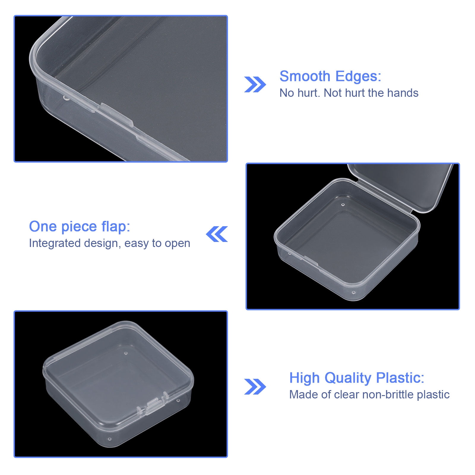 Unique Bargains Beads Storage Containers with Lids for Craft Beads 2.56"x 2.56"x 0.79"