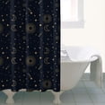 thumbnail image 4 of Dark Blue Sun Moon Star Pattern Shower Curtain 36"x72" ,Bathroom Decorative Shower Curtains Set with 12 Hooks,Modern Waterproof Washable Shower Curtain, 4 of 6