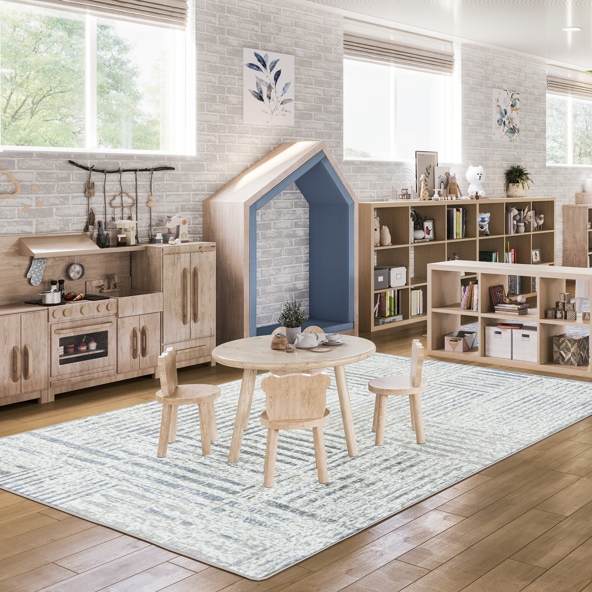 Joy Carpets Desert Cameo 3'10" x 5'4" Area Rug in Color Sandstone