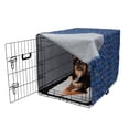 thumbnail image 2 of Alphabet Dog Crate Cover, Layout of English ABC's Illustrated in a Striped Vibrant Font, Easy to Use Pet Kennel Cover Small Dogs Puppies Kittens, 7 Sizes, Dark Sky Blue Multicolor, by Ambesonne, 2 of 6