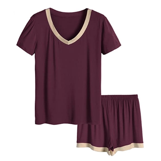 Home pijama mujer algodón mercerizado escote pico traje manga corta Ehuebsd Para estrenar
