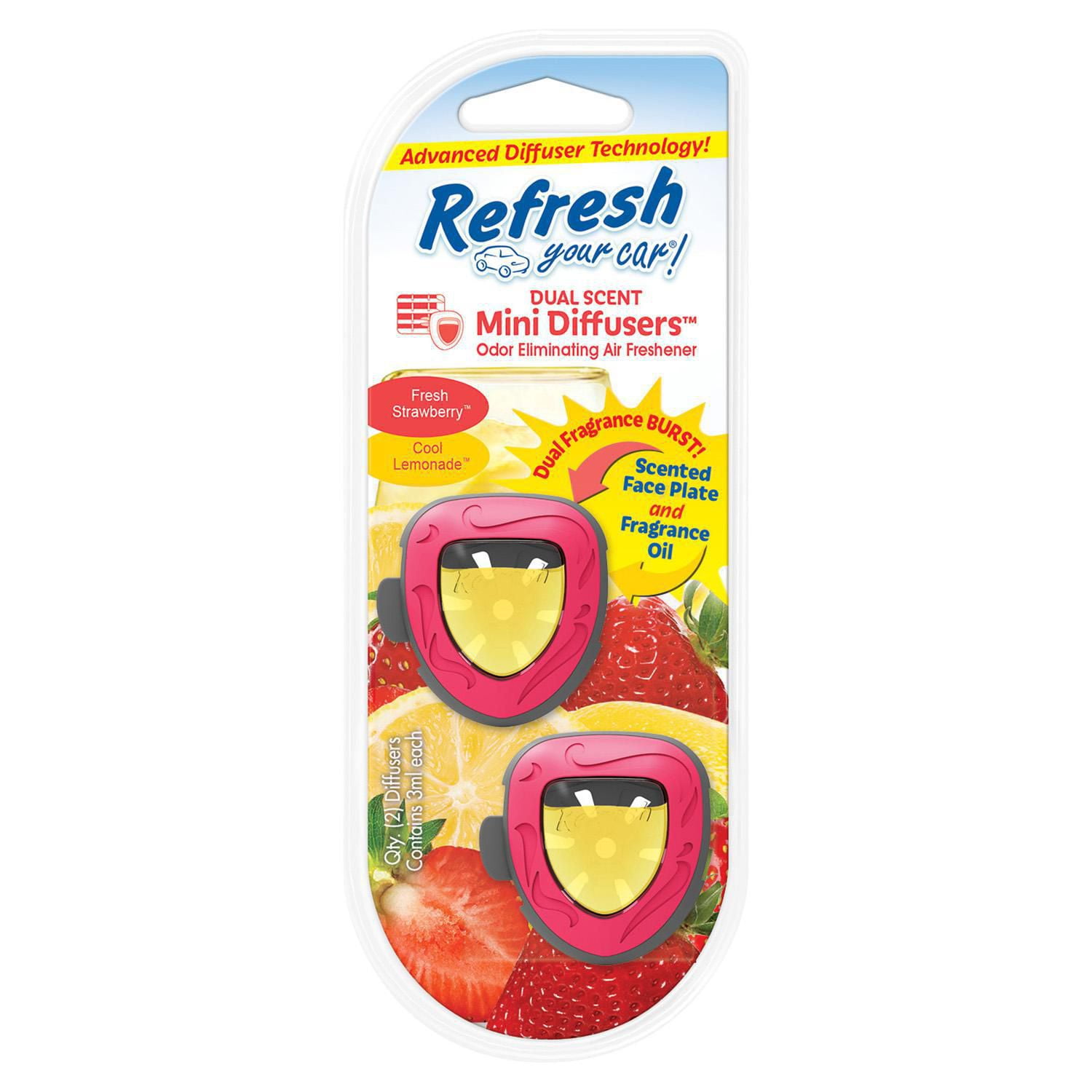 Refresh Your Car Air Freshener MiniDiffuser, Vent Clip Dual Scent