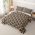 thumbnail image 3 of Castle Fairy Mid Century Heart Grid Quilt Full 3-Piece,Abstract Love Shape Full Bedspread Sets,Black Beige,1 Coverlet and 2 Pillowcases, 3 of 7