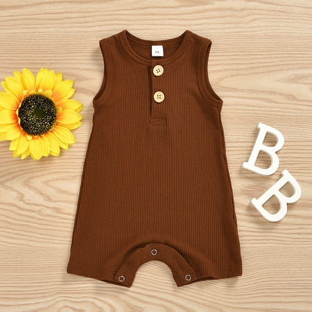 

Baby onesie Toddler Kid Baby Girl Summer Soild Sleeveless Jumpsuit Romper Clothes Fragarn