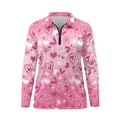 thumbnail image 2 of Uorisanigo Valentine's Day Heart Women's Golf Top Breathable Fashionable Moisture Wicking Casual Tennis Activewear Versatile Long Sleeve Quarter Zip Pullover, 2 of 7