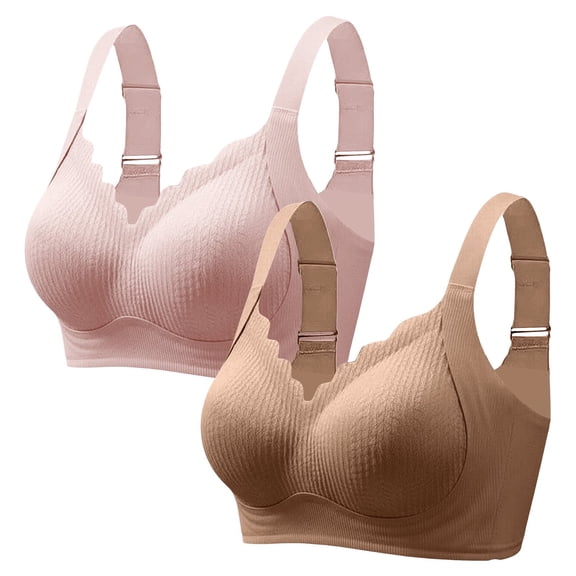 Jelly Bras for Women No Underwire Wireless Bra with Support and Lift Full Coverage Seamless Comfy Bra