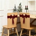 thumbnail image 2 of Stretchy Christmas Bow Chair Cover Decor, Elastic Band Tie-On Decoration for Dining Chair Back Holiday Party Decor(Wine), 2 of 6