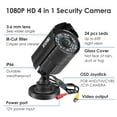 thumbnail image 4 of 1080P HD TVI Security Camera, ZOSI 4 in 1 Wired Security Camera for Home Office CCTV System Outdoor Bullet Camera with Night Vision, 4 of 8
