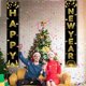 thumbnail image 4 of Letrero de pancarta de porche de Feliz Año Nuevo de Olden, pancarta decorativa colgante de bienvenida para puerta de entrada de vacaciones navideñas, 4 of 5