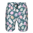 thumbnail image 3 of Fuzoiu Cute Rabbit Easter Print Men's Beach Shorts,Men's Swim Trunks,Quick Dry Board Shorts with Pockets,Men's Bathing Suits for Surfing, Running, and Casual Wear-Small, 3 of 6