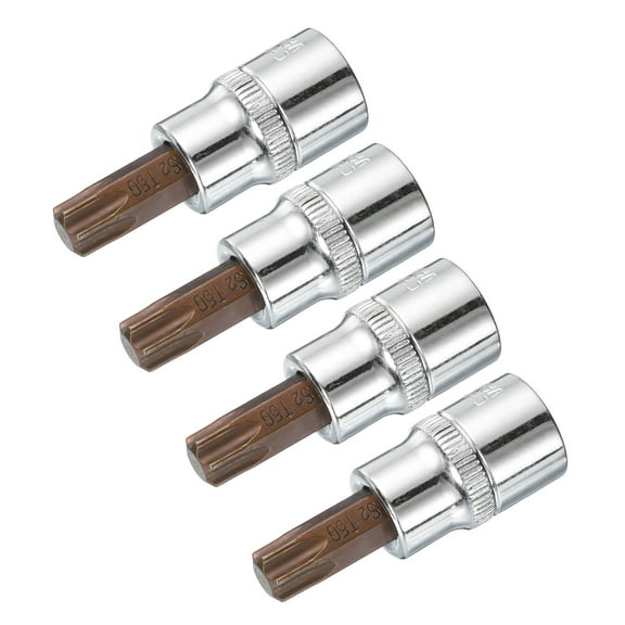 Uxcell 3/8" Drive x T45 Torx Bit Socket, S2 Steel Bits, CR-V Sockets 48mm Length (For Hand Use Only) 4 Pack