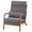 Dark Gray, variant on IVV High Back Armchair in Beige Linen, Comfy Upholstered Accent Chair with Wooden Legs and Lumbar Pillow for Living Room, Bedroom, Apartment