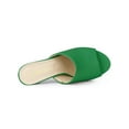 thumbnail image 4 of BLISSFUL STEP Women's Slip on Block Heel Slide Sandals Green (Size 6.5), 4 of 6