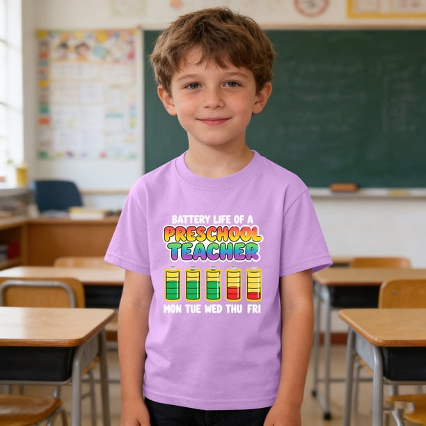 Blusas y camisas de manga corta con cuello redondo para niños y niñas, camisetas gráficas de manga corta, blusas con estampados bonitos para la temporada escolar.