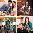thumbnail image 7 of Colorful Cartoon Dinosaurs with ColorBlocks Apron-Garden Aprons for Women with Pockets-Cotton Linen Waterproof Kitchen Cooking Gardening Aprons Adjustable for Kitchen,Cooking,BBQ and Salon 33x27 Inch, 7 of 7