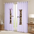 thumbnail image 2 of Manfei Vintage Leopard Print Letter Monogrammed H Black Out Curtains for Girls Women,Purple Ribbon Bow Knot Curtains Pack of 2 (42x63 Each) for Kids Teens,Luxury Bedroom Decor, 2 of 6