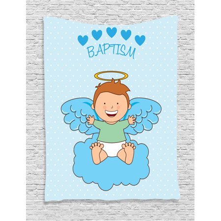 Baptism Decorations Wall Hanging Tapestry Baptism Baby Boy Flying