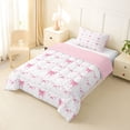 thumbnail image 2 of jejeloiu Kawaii Ribbon Bowknot Twin Comforter Sets,Pink Bows Bedding Set For Bowtie Girls Reversible 2 Pieces, 2 of 7