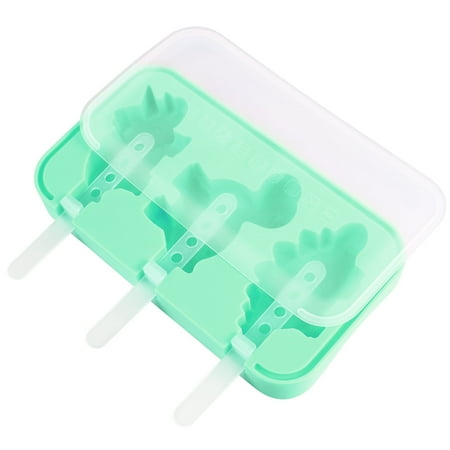

Cute Dinosaur Household Ice Cream Silicon Molds Slots Food Non-stick 3 Silicon Molds Grade